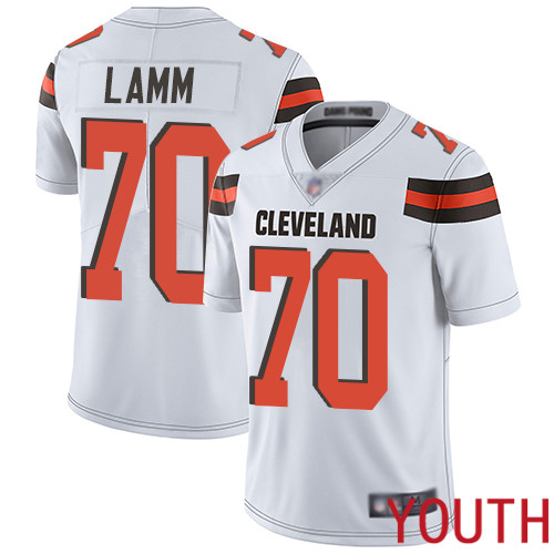 Cleveland Browns Kendall Lamm Youth White Limited Jersey #70 NFL Football Road Vapor Untouchable